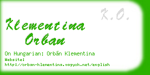 klementina orban business card