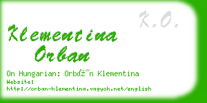 klementina orban business card